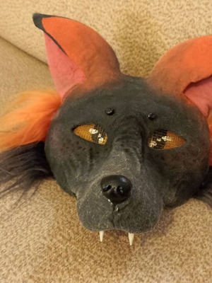 Therian Mask fox cosplay mask handmade, like new, teen size