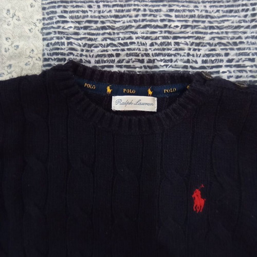 Polo Ralph Lauren baby knitted sweater used, dark blue, 18-24 months