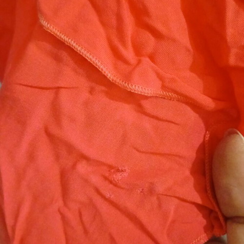 Summer blouse coral asymmetrical size L like new
