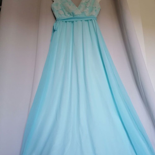 Maxi dress Shine 2gether new, turquoise, size M/L