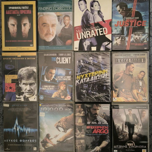 DVD used pack of 26, action, adventure, crime genres