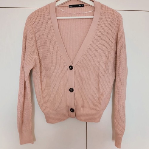 LeGer cotton cardigan sweater pink used, small medium