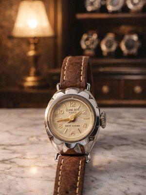 Gerbe Dor Paris 1945 механичен дамски часовник 15 Rubis употребяван