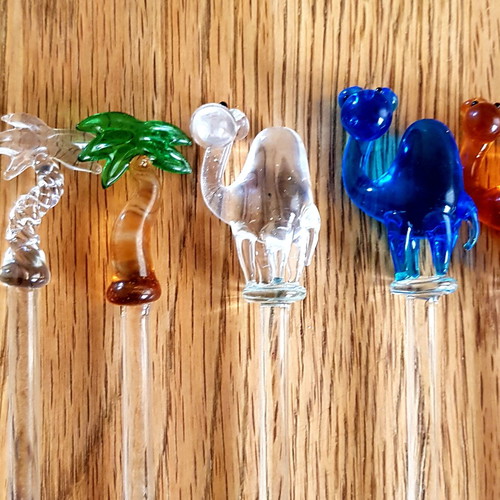 Glass drink stirrers collectible, pack of 12, new