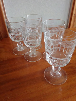Crystal liqueur glasses new, pack of 6