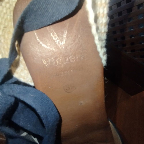 Viguera Blue Suede Espadrille Platform Sandals Size 39 Like New
