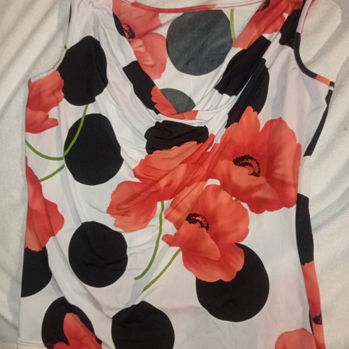 Raxevsky blouse XL like new, white and red