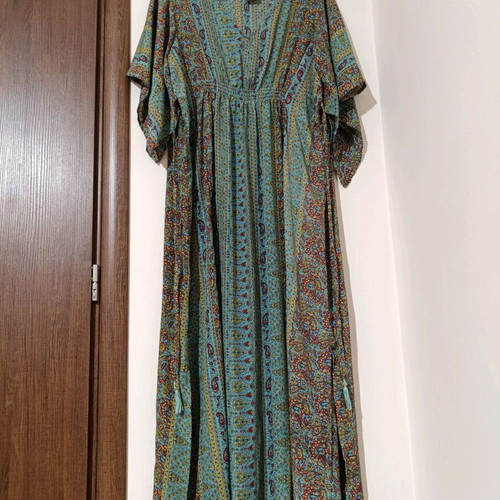 Kimono dress like new multicolor with green one size