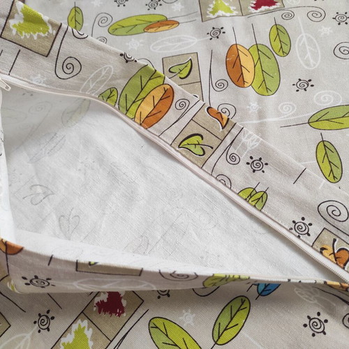 Set of 2 decorative sofa pillowcases with modern tree and leaf design, like new