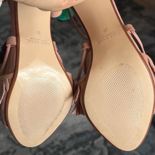 Zara sandals new size 39 beige multicolor 10 cm heel