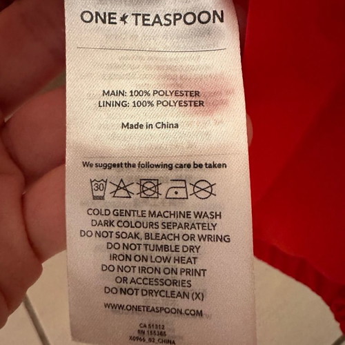 One Teaspoon red puffer medium worn once