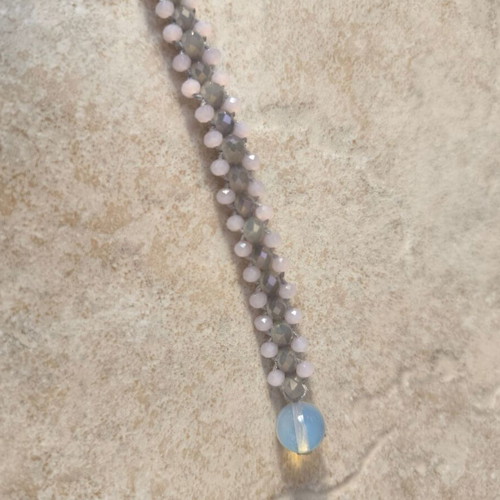 Bracelet pink gray handmade new