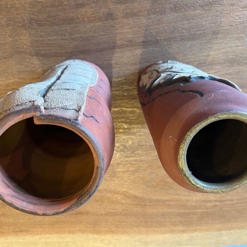 Clay vases new, set of two pieces