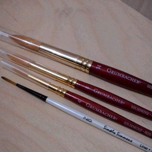 Watercolor Painting Brushes for Clay and Pottery New with Wooden Box
