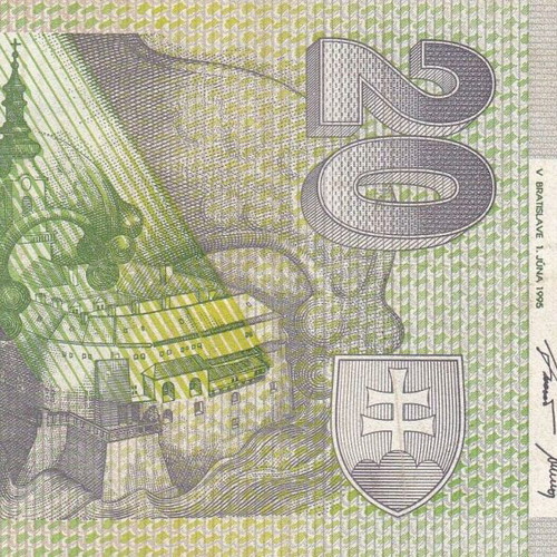 Slovakian banknote used