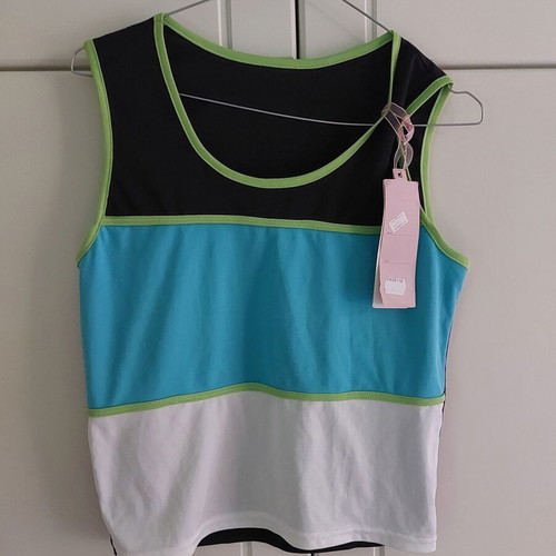 Set blouse with wide straps and leggings new, black and green