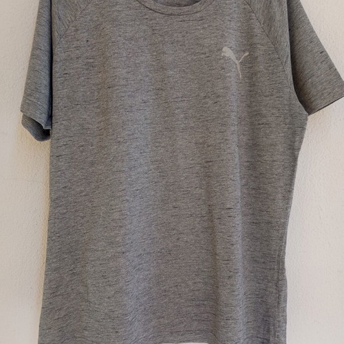 Puma men's short-sleeve gray cotton t-shirt like new, size M