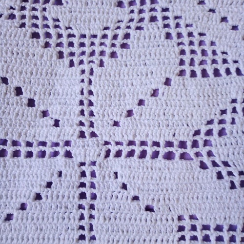Handmade knitted cotton tablecloth set 145x150 and runner 36x150 cm like new