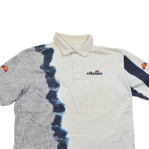Ellesse Vintage 90s All Over Graphic Polo Tennis Shirt used, size Large