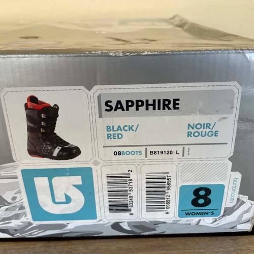 Burton Sapphire Women's Snowboard Boots new, size US 8, black/red