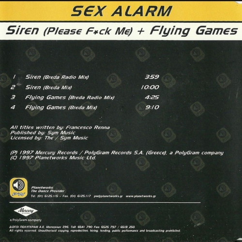 Sex Alarm Siren (Please F*ck Me) + Flying Games CD like new, electronic