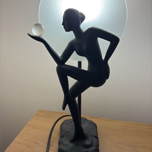 Art Deco table lamp silhouette figure like new