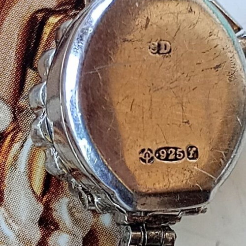 Rotary 925 Silver Retro Watch with Stones 1960, like new