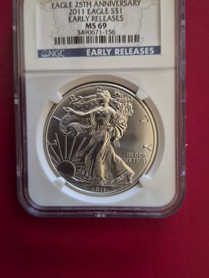 2011 American Silver Eagle 25th Anniversary MS 69 coin