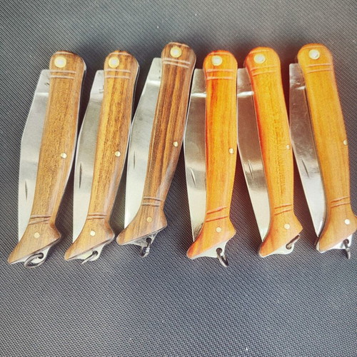 Gabrovska Nozhka Knife new, handmade with walnut and plum handles