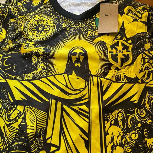 Brazil Special Edition jersey new, black-yellow with Jesus design