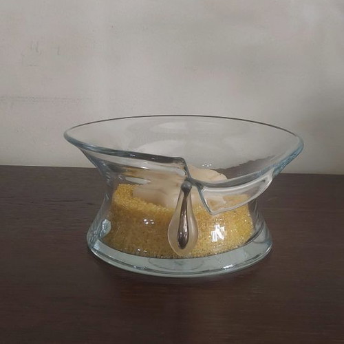 Decorative crystal vase with silver detail new