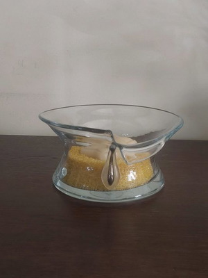 Decorative crystal vase with silver detail new