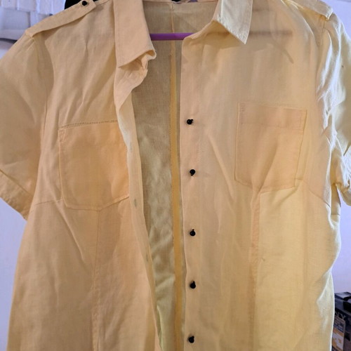 Women's shirt size L like new, white and yellow
