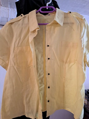 Women's shirt size L like new, white and yellow