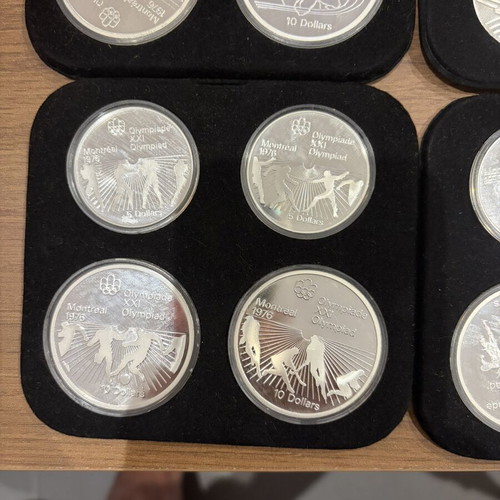 Complete Collection of 28 Silver Coins 925 Montreal 1976 Olympics New