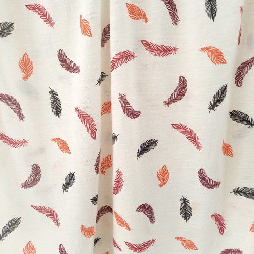 H&M strap top like new, white with feather print
