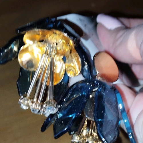 Earrings new, blue and gold