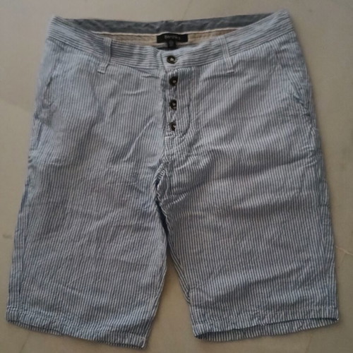 Bershka Men's Striped Linen Viscose Bermuda Shorts Size M Like New