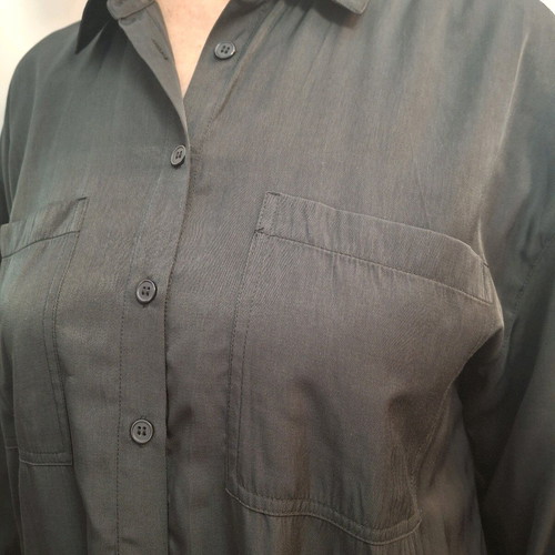 Oversized shirt black with satin texture like new