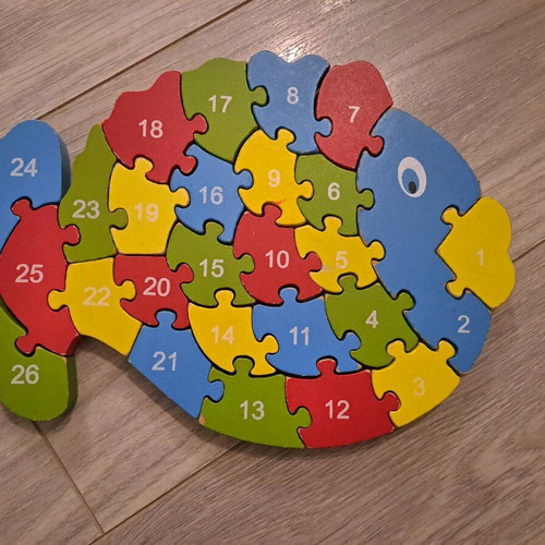 Wooden puzzles used, set of 3 animal designs