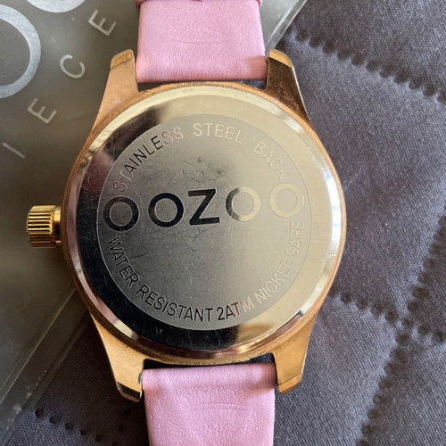 Oozoo watch used with pink leather strap