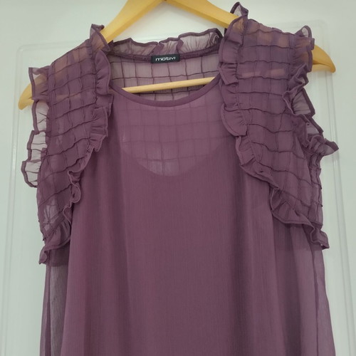Motivi dress S plum purple elegant layered dress like new