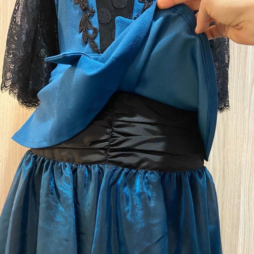 Gothic black petrol blouse and skirt set like new