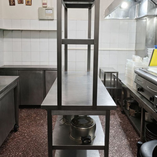 Professional catering equipment like new, workbench, shelves, cabinet, sink