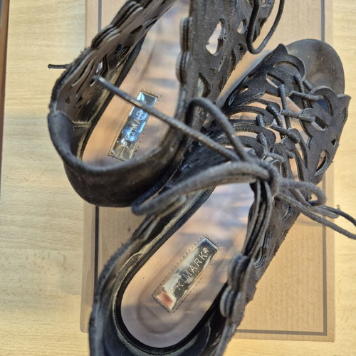 Primark platform shoes used, black suede with laces