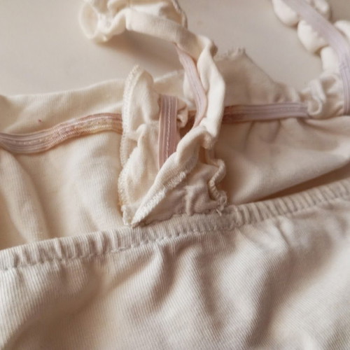 Shein women's white crop-top used, adjustable straps, size S