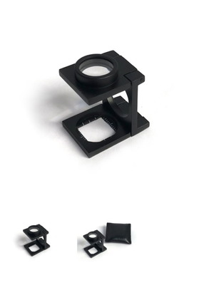 Metal folding magnifier 10x with 14mm lens diameter, like new