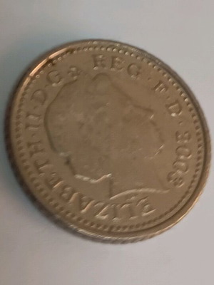 Five pen coin used, England 2003