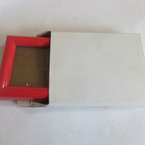 Small red photo frame new with stand and wall hooks