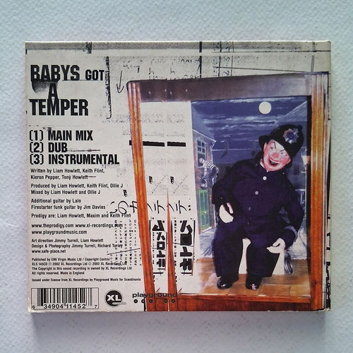 Prodigy Baby's Got A Temper CD single digipak like new, electronic
